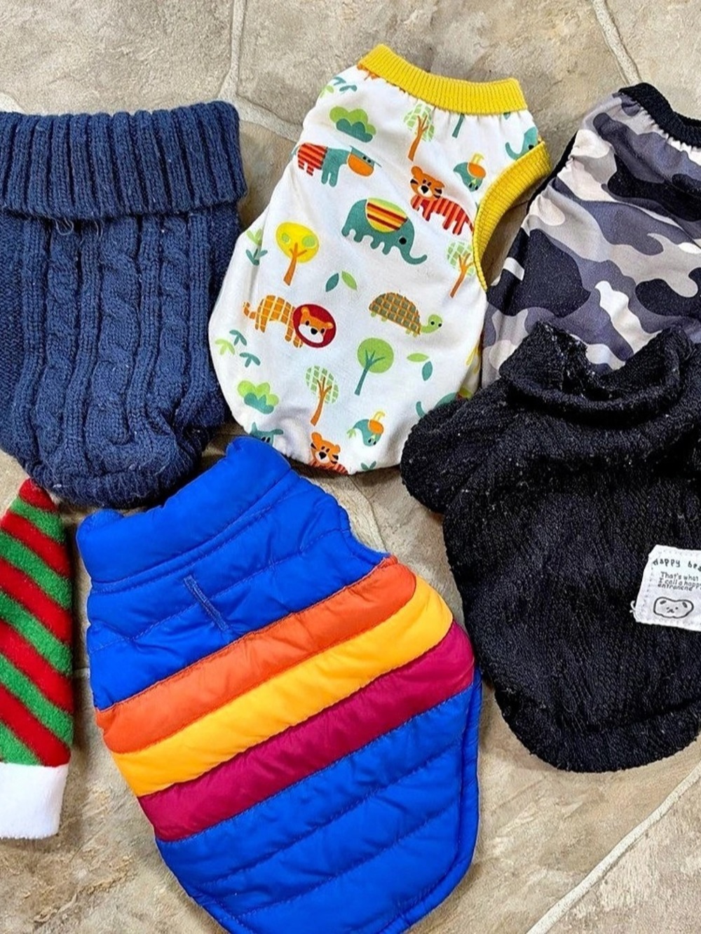 Dog Clothing Accessories Lot Blue Black. Set #4
